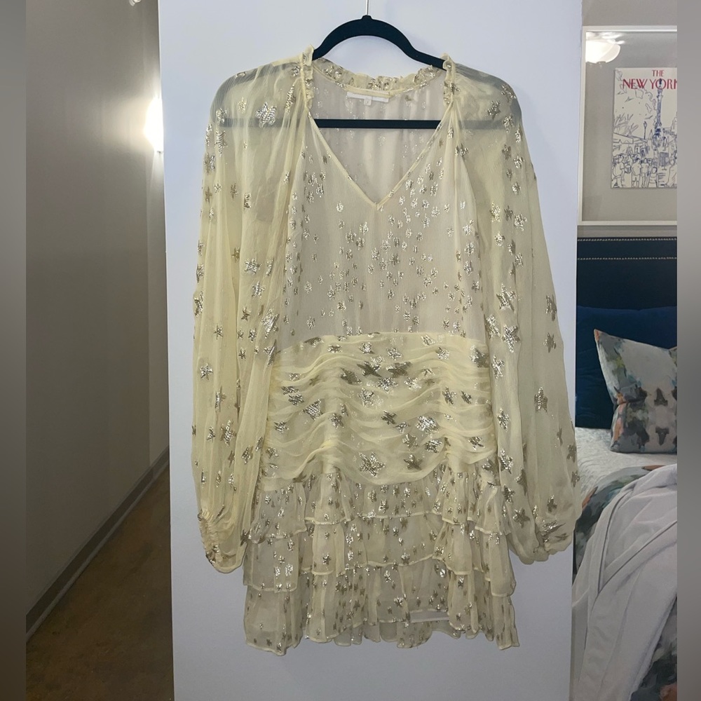 LoveShackFancy yellow star dress